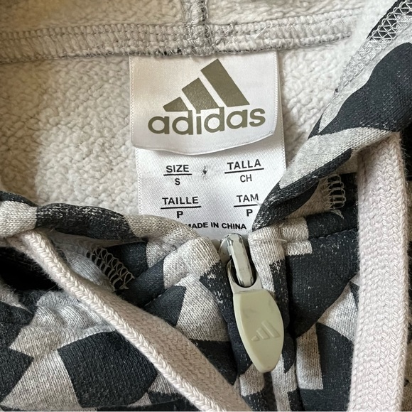 Y2K Adidas Men’s Full Zip Hoodie Sweater Size Small Oversized - Picture 6 of 6